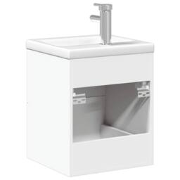Berkfield Home Bathroom Sink Cabinet with Built-in Basin White - thumbnail 7
