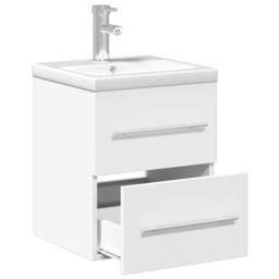 Berkfield Home Bathroom Sink Cabinet with Built-in Basin White - thumbnail 5