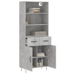 Berkfield Home Highboard Concrete Grey 69.5x34x180 cm Engineered Wood - thumbnail 3