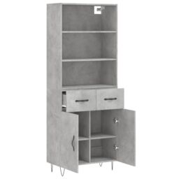 Berkfield Home Highboard Concrete Grey 69.5x34x180 cm Engineered Wood - thumbnail 4