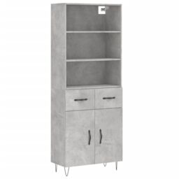 Berkfield Home Highboard Concrete Grey 69.5x34x180 cm Engineered Wood - thumbnail 2