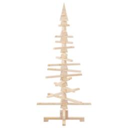 Berkfield Home Beautiful Wooden Christmas Tree for Decoration 150 cm Solid Wood Pine in Light Tan - thumbnail 7