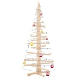 Berkfield Home Beautiful Wooden Christmas Tree for Decoration 150 cm Solid Wood Pine in Light Tan - thumbnail 4