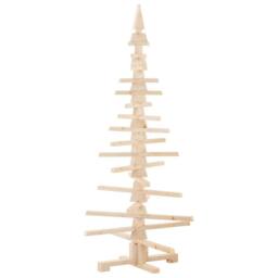 Berkfield Home Beautiful Wooden Christmas Tree for Decoration 150 cm Solid Wood Pine in Light Tan - thumbnail 9