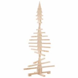 Berkfield Home Beautiful Wooden Christmas Tree for Decoration 150 cm Solid Wood Pine in Light Tan - thumbnail 6