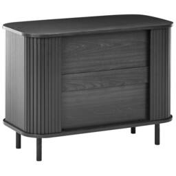 Wyld and Coco Sideboard - Black MDF and Metal Sliding Cabinet W80 x D40 x H60cm - thumbnail 6