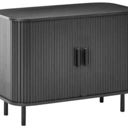 Wyld and Coco Sideboard - Black MDF and Metal Sliding Cabinet W80 x D40 x H60cm - thumbnail 2