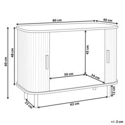 Wyld and Coco Sideboard - Black MDF and Metal Sliding Cabinet W80 x D40 x H60cm - thumbnail 3