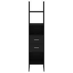 Berkfield Home Book Cabinet Black 40x35x180 cm Engineered Wood - Size: 40 x 35 x 180 cm - thumbnail 4