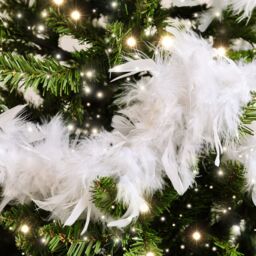 Melody Maison Large White Feather Boa Christmas Garland - 182cm - thumbnail 5