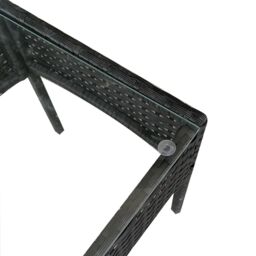 MCC Direct Rattan Furniture Garden Table, Chair & Sofa Set Roger in Black - thumbnail 3