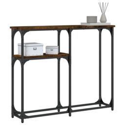 Berkfield Home Console Table Smoked Oak 90x22.5x75 cm Engineered Wood in Brown - thumbnail 3