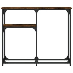 Berkfield Home Console Table Smoked Oak 90x22.5x75 cm Engineered Wood in Brown - thumbnail 4