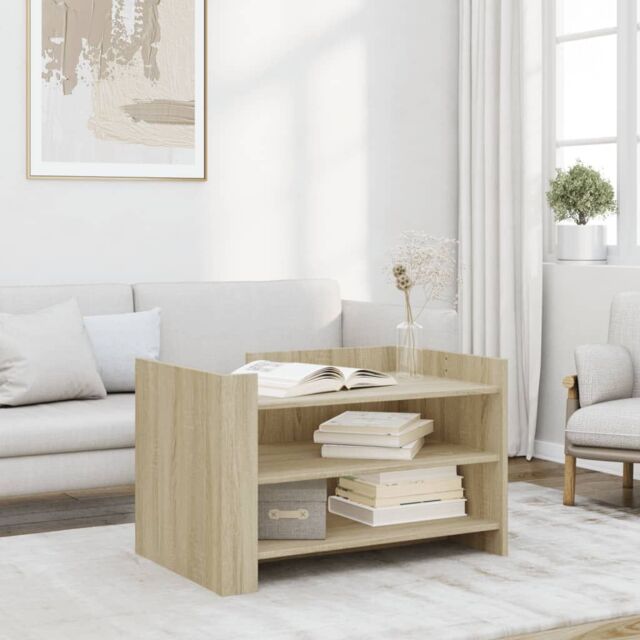 Berkfield Home Coffee Table Sonoma Oak 80x50x50 cm Engineered Wood in Brown - Size: 80 x 50 x 50 cm - image 1