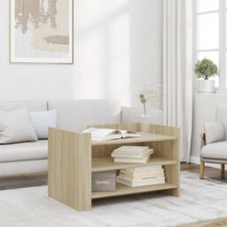 Berkfield Home Coffee Table Sonoma Oak 80x50x50 cm Engineered Wood in Brown - Size: 80 x 50 x 50 cm - thumbnail 1