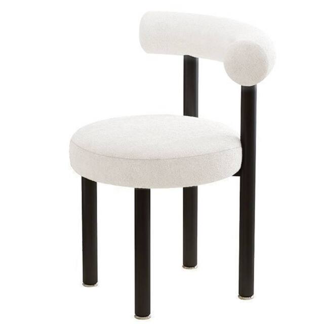 FORGEVIO Soft Makeup Vanity Chair W/ Backrest Cozy Makeup Stool in White - image 1