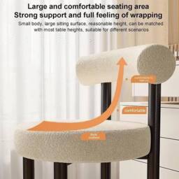 FORGEVIO Soft Makeup Vanity Chair W/ Backrest Cozy Makeup Stool in White - thumbnail 4