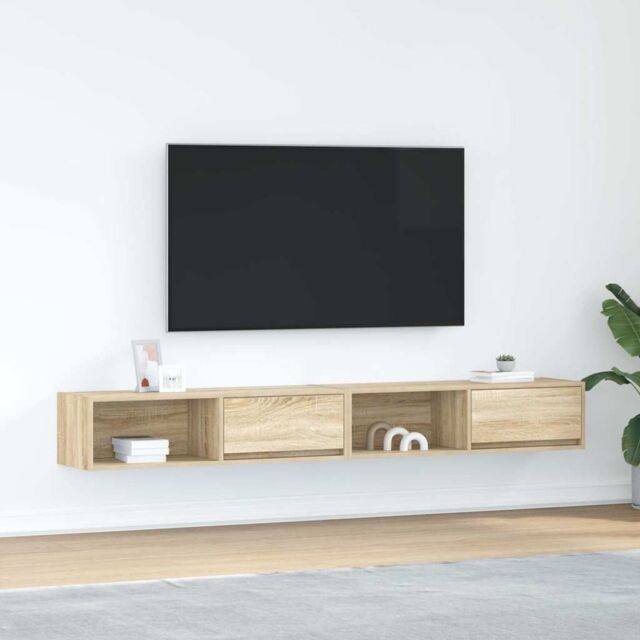 Berkfield Home TV Cabinets 2 pcs Sonoma Oak 100x31x25.5 cm Engineered Wood in Brown - image 1