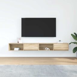Berkfield Home TV Cabinets 2 pcs Sonoma Oak 100x31x25.5 cm Engineered Wood in Brown - thumbnail 3