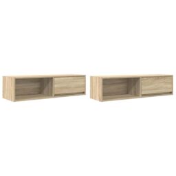 Berkfield Home TV Cabinets 2 pcs Sonoma Oak 100x31x25.5 cm Engineered Wood in Brown - thumbnail 2