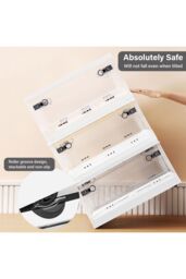 Living and Home 3 Pack Collapsible Storage Box Medium Stackable Clear Plastic Storage Box Organizer in White - thumbnail 5
