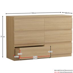 Home Discount Vida Designs Denver 4Pc Bedroom Set(2 Bedside, 6 Drawer Chest, Wardrobe) in Brown - thumbnail 3