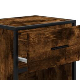 Berkfield Home Bedside Cabinet Smoked Oak 40x31x50 cm Engineered Wood in Brown - Size: 40 x 31 x 50 cm - thumbnail 9
