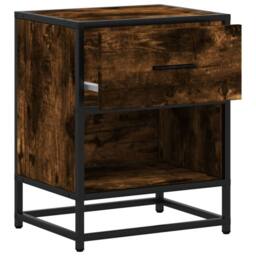 Berkfield Home Bedside Cabinet Smoked Oak 40x31x50 cm Engineered Wood in Brown - Size: 40 x 31 x 50 cm - thumbnail 8