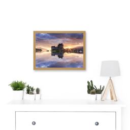 Artery8 Syxaxis Eilean Donan Castle Kyle Lochalsh Scotland Photo Artwork Framed Wall Art Print A4 in Light Oak - thumbnail 2