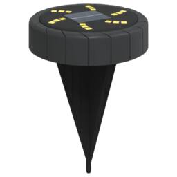 Berkfield Home Solar Ground Lights with Ground Spikes Outdoor 12 pcs Warm White in Black - thumbnail 4