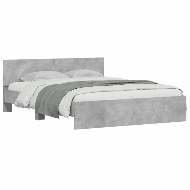 Berkfield Home Durable Bed Frame without Mattress Concrete Grey 150x200 cm King Size - image 1