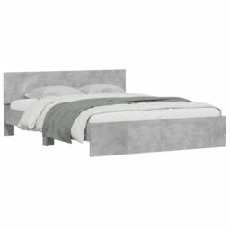 Berkfield Home Durable Bed Frame without Mattress Concrete Grey 150x200 cm King Size - thumbnail 1