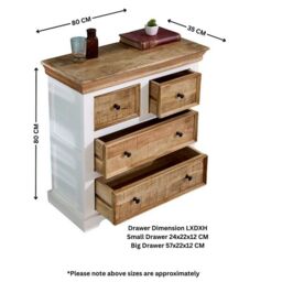 Indian Hub Alfie 4 Chest of Drawers - Mango Wood - L35 x W80 x H80 cm in Brown - thumbnail 9