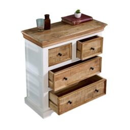Indian Hub Alfie 4 Chest of Drawers - Mango Wood - L35 x W80 x H80 cm in Brown - thumbnail 2