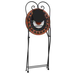 Berkfield Home Mosaic Bistro Set Terracotta & White Iron & Ceramic in Orange - thumbnail 5