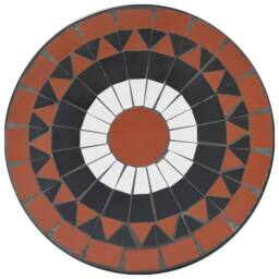 Berkfield Home Mosaic Bistro Set Terracotta & White Iron & Ceramic in Orange - thumbnail 6