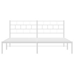 Berkfield Home Metal Bed Frame with Headboard White 193x203 cm - thumbnail 6