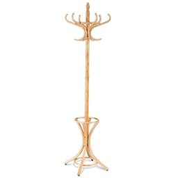 NESTLUNE Free Standing Natural Wooden Coat Rack Hat Hanger in Brown - Size: 1000mm