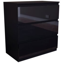 Home Discount Vida Designs Glinton 'HIGH GLOSS 3 Drawer Chest of Drawers' Storage Bedroom Furniture in Black - thumbnail 6