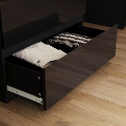 Home Discount Vida Designs Glinton 'HIGH GLOSS 3 Drawer Chest of Drawers' Storage Bedroom Furniture in Black - thumbnail 5