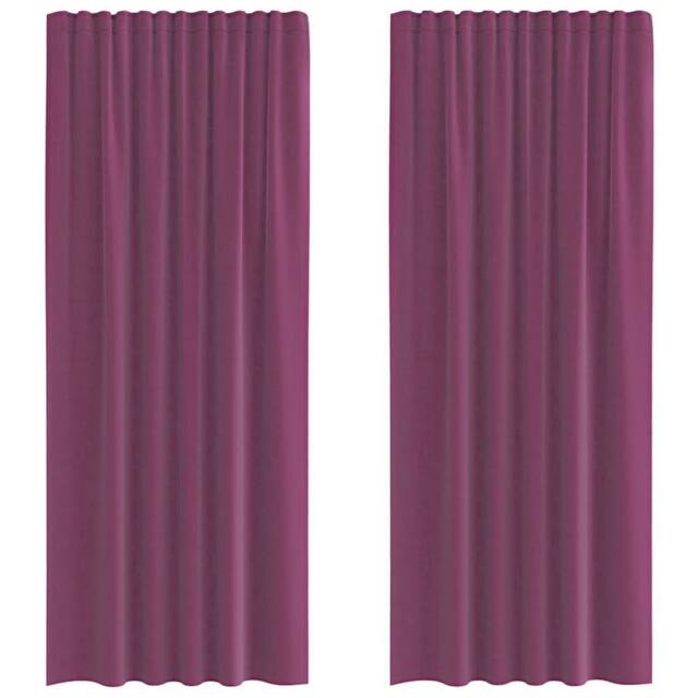 Berkfield Home Voile Curtains with Rod Pockets 2 pcs Purple - image 1