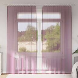 Berkfield Home Voile Curtains with Rod Pockets 2 pcs Purple - thumbnail 2