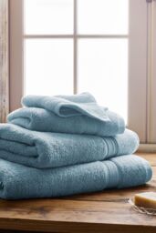 CHRISTY 'Serene' Soft Tone 100% Combed Cotton Towels in Blue - thumbnail 1