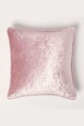 Homescapes Luxury Crushed Velvet Cushion Cover in Pink - Size: 45 cm x 45 cm - thumbnail 1