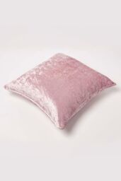 Homescapes Luxury Crushed Velvet Cushion Cover in Pink - Size: 45 cm x 45 cm - thumbnail 4