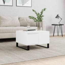 Berkfield Home Modern Coffee Table White 55x55x36.5 cm Engineered Wood - thumbnail 2