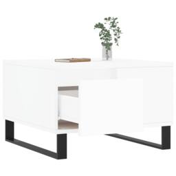 Berkfield Home Modern Coffee Table White 55x55x36.5 cm Engineered Wood - thumbnail 4