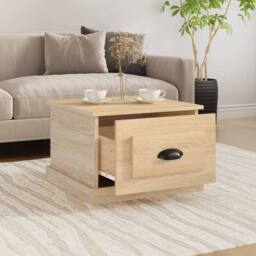 Berkfield Home Decorative Coffee Table Sonoma Oak 50x50x35 cm Engineered Wood in Light Tan - Size: 50 x 50 x 35 cm - thumbnail 1