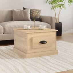 Berkfield Home Decorative Coffee Table Sonoma Oak 50x50x35 cm Engineered Wood in Light Tan - Size: 50 x 50 x 35 cm - thumbnail 2