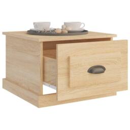 Berkfield Home Decorative Coffee Table Sonoma Oak 50x50x35 cm Engineered Wood in Light Tan - Size: 50 x 50 x 35 cm - thumbnail 5